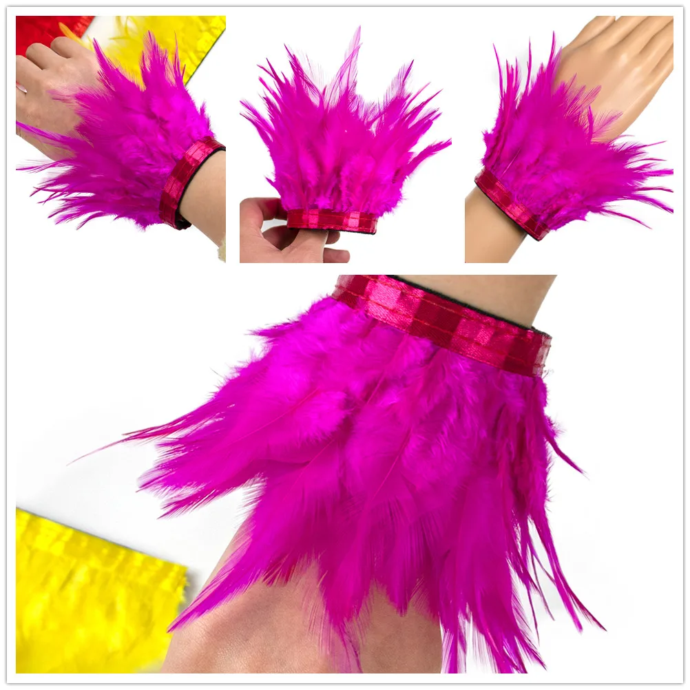 

Feather Cuff Anklet Sleeves Ostrich Slap Bangle Slap Ring Hair Accessories Fur Feather Slap Bracelets Wristband Patting Circle