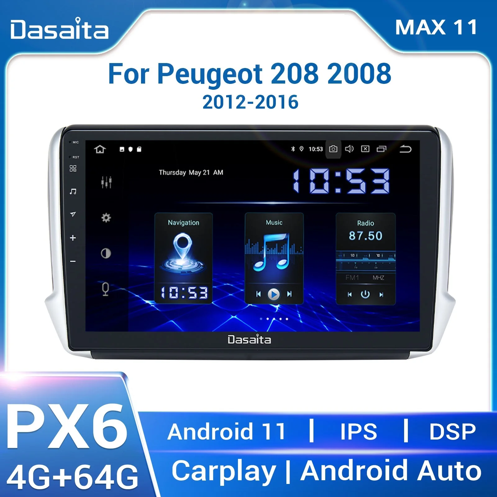 Dasaita Android 11 мультимедийный плеер для Peugeot 2008 / 208 2012 - 2019 DSP HD IPS 1280*720 Carplay Android Авто RDS Radi
Dasaita Android 11 мультимедийный плеер для Peugeot 2008 / 208 2012 - 2019 DSP HD IPS 1280*720 Carplay Android Авто RDS Radi