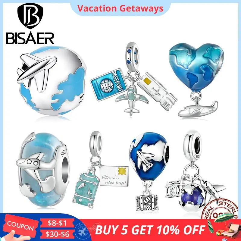 BISAER 100% 925 Sterling Silver Blue Traveling Airplane Charm Bead Suitcase Pendant Fit Women DIY Bracelet Necklace Fine Jewelry
BISAER 100% 925 Sterling Silver Blue Traveling Airplane Charm Bead Suitcase Pendant Fit Women DIY Bracelet Necklace Fine Jewelry