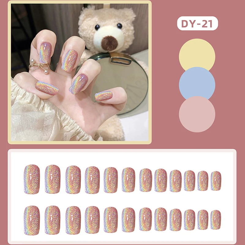 24PCS Shiny Rainbow Fake Nail Sweet Style Save Time Long Finished Nail Piece Shiny Rainbow Fake Nail Wearable 24PCS False Nails
24PCS Shiny Rainbow Fake Nail Sweet Style Save Time Long Finished Nail Piece Shiny Rainbow Fake Nail Wearable 24PCS False Nails