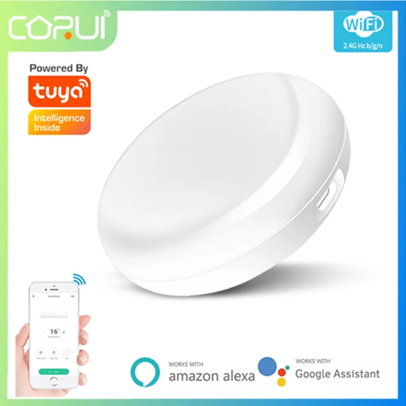 CORUI Tuya Smart Wireless WiFi-IR Remote Controller Smart Life APP Infrared Remote Control Air Conditioner TV Alexa Google Home
CORUI Tuya Smart Wireless WiFi-IR Remote Controller Smart Life APP Infrared Remote Control Air Conditioner TV Alexa Google Home