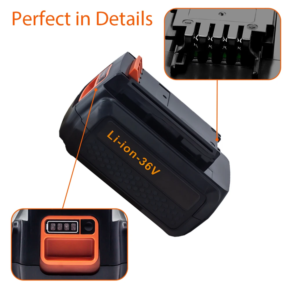 Перезаряжаемая батарея 18650 для Black & Decker, 36 В, 8000 мАч, литиевая батарея, электроинструмент, замена LB20, LBX20, LBXR20
Перезаряжаемая батарея 18650 для Black & Decker, 36 В, 8000 мАч, литиевая батарея, электроинструмент, замена LB20, LBX20, LBXR20
