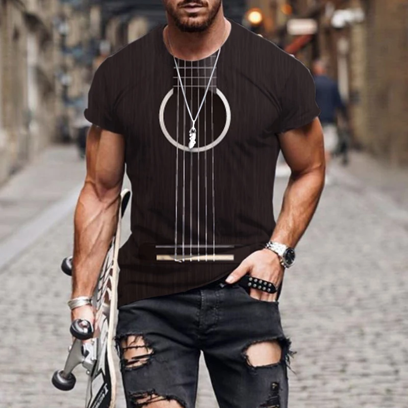 Summer Music Guitar Men's T-shirt 3d Printing Fashion Tops For Boys And Girls Hip-hop Rock And Roll Plus Size clothes
Summer Music Guitar Men's T-shirt 3d Printing Fashion Tops For Boys And Girls Hip-hop Rock And Roll Plus Size clothes