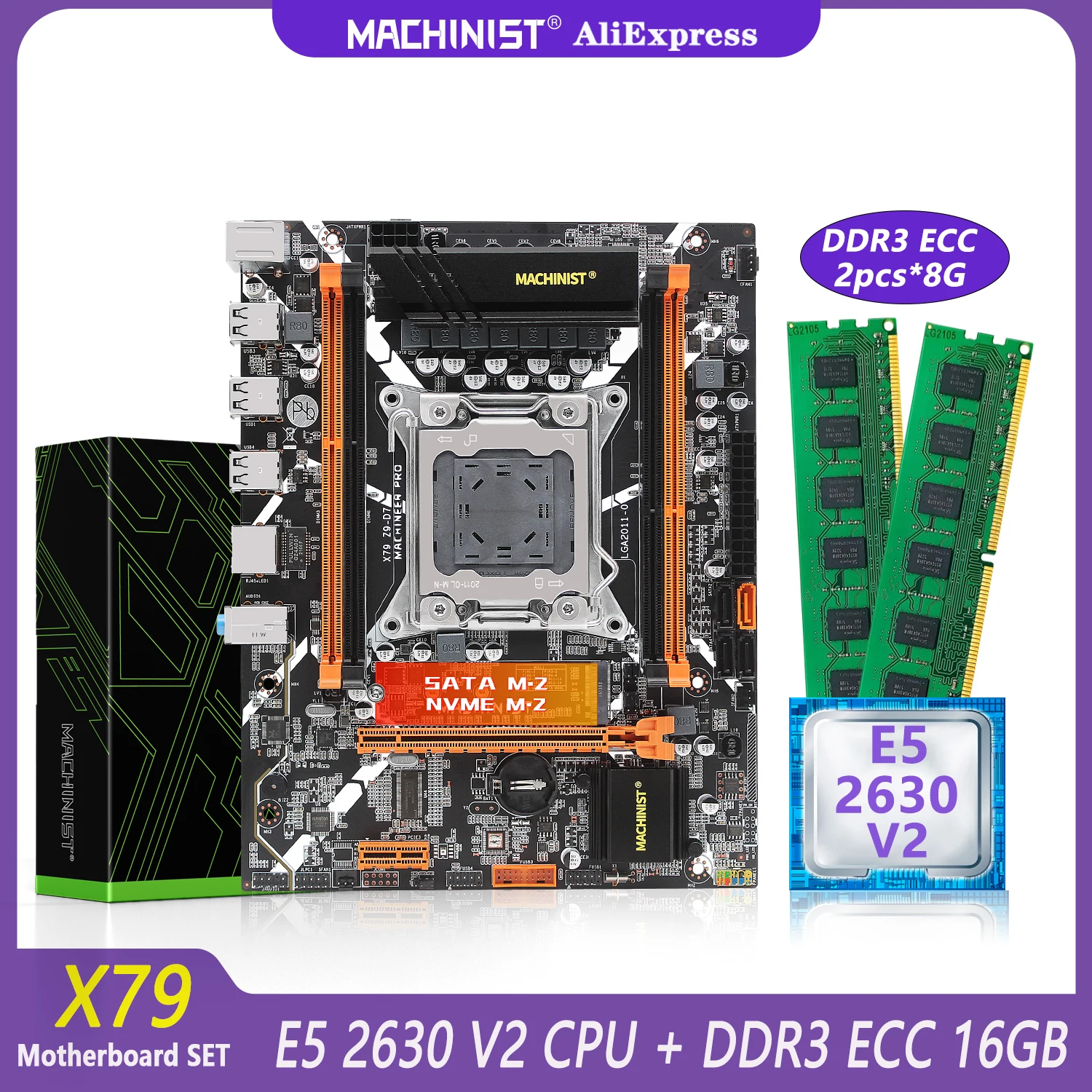 MACHINIS Z9-D7 X79 Motherboard Set LGA 2011 Kit Xeon E5 2630 v2 CPU With 16GB(2*8G) DDR3 ECC RAM Memory Nvme NGFF M.2 M-ATX
MACHINIS Z9-D7 X79 Motherboard Set LGA 2011 Kit Xeon E5 2630 v2 CPU With 16GB(2*8G) DDR3 ECC RAM Memory Nvme NGFF M.2 M-ATX