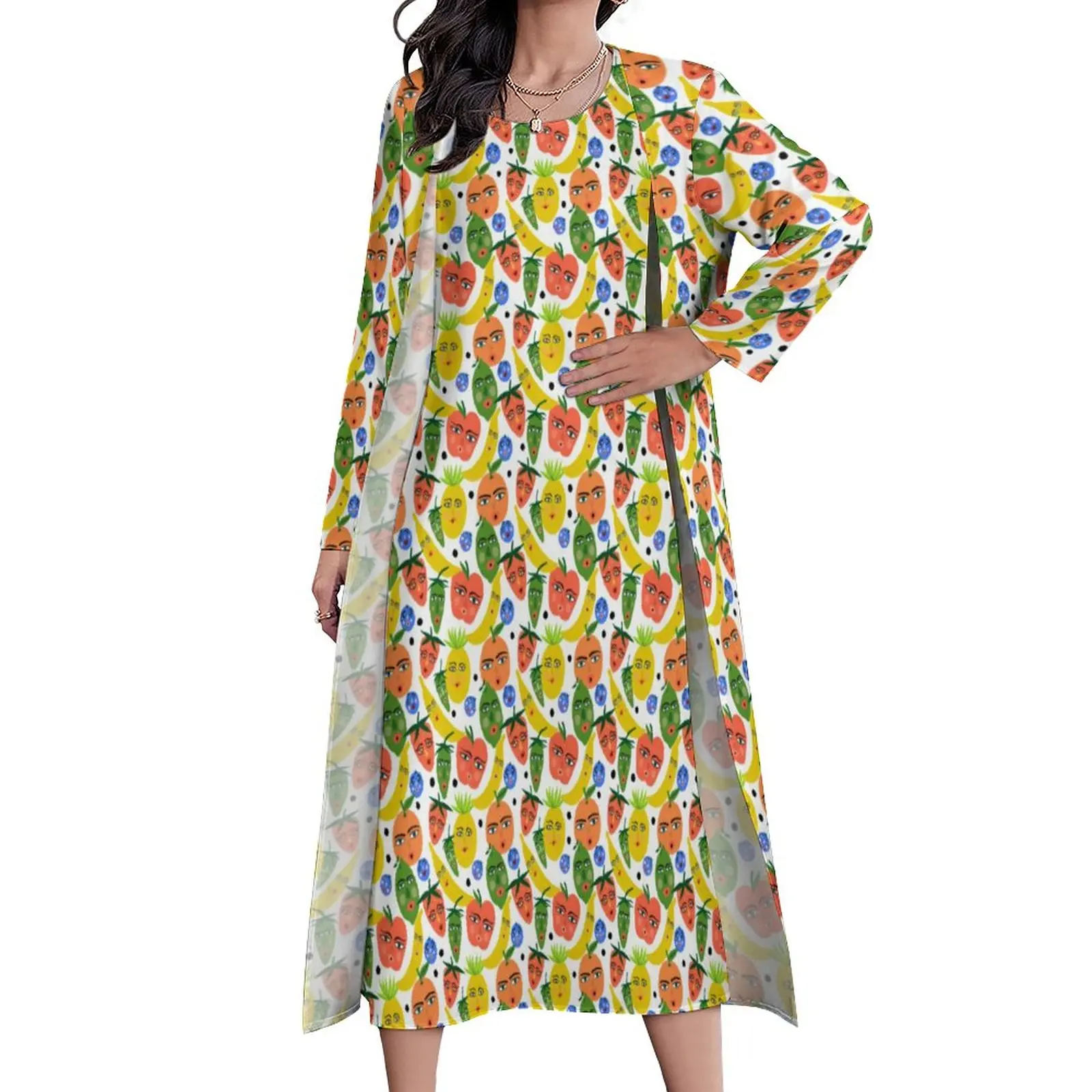 Funny Fruit Dress Cute Bananas Apples Elegant Maxi Dress Two-Piece Design Casual Long Dresses Streetwear Oversized Vestidos
Funny Fruit Dress Cute Bananas Apples Elegant Maxi Dress Two-Piece Design Casual Long Dresses Streetwear Oversized Vestidos
