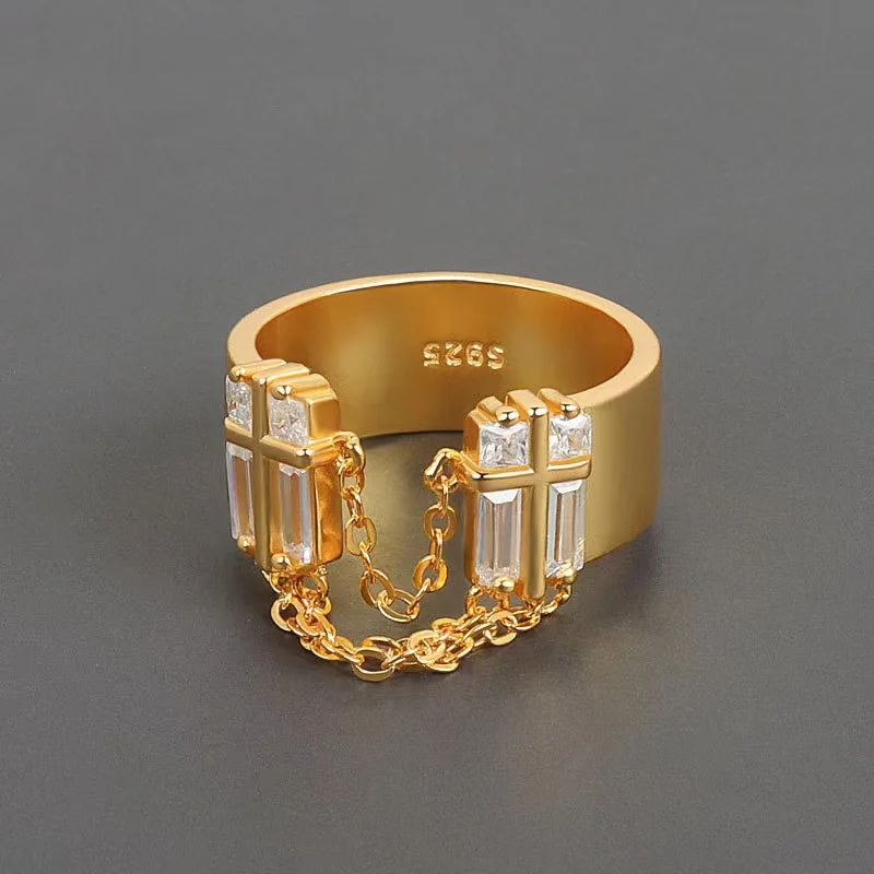 High Quality Adjustable Ring New Arrival Personality Simple Zircon Tassel Chain Wide Ring for Women Fashion Temperament Jewelry
High Quality Adjustable Ring New Arrival Personality Simple Zircon Tassel Chain Wide Ring for Women Fashion Temperament Jewelry