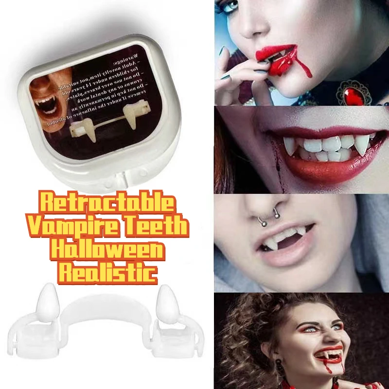 Retractable Vampire Teeth Halloween Realistic Decoration Denture Fangs PropsDIY Cosplay Holiday Birthday Cocktail Party Spoof
Retractable Vampire Teeth Halloween Realistic Decoration Denture Fangs PropsDIY Cosplay Holiday Birthday Cocktail Party Spoof