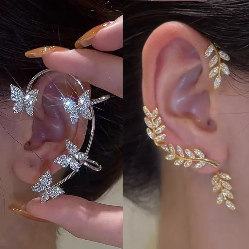 Korean Style Butterfly Ear Clips Without Piercing For Women Sparkling Zircon Ear Cuff Clip Earrings Wedding Party Jewelry Gifts
Korean Style Butterfly Ear Clips Without Piercing For Women Sparkling Zircon Ear Cuff Clip Earrings Wedding Party Jewelry Gifts