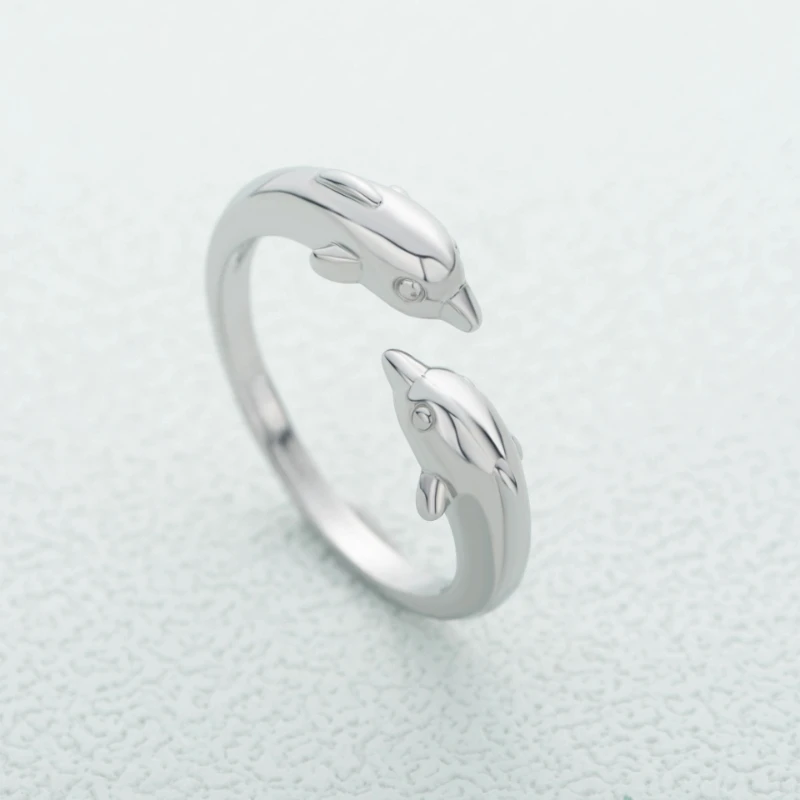 Dainty Double Dolphin Rings for Women Girls Silver Plated Adjustable Animal Romantic Love Ring Girlfriend Birthday Jewelry Gift
Dainty Double Dolphin Rings for Women Girls Silver Plated Adjustable Animal Romantic Love Ring Girlfriend Birthday Jewelry Gift