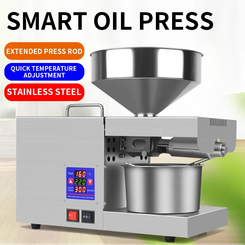 K38 Intelligent Temperature Control Household Oil Press 5-8KG/H Small Stainless Steel Commercial Oil Press Automatic oil press
K38 Intelligent Temperature Control Household Oil Press 5-8KG/H Small Stainless Steel Commercial Oil Press Automatic oil press
