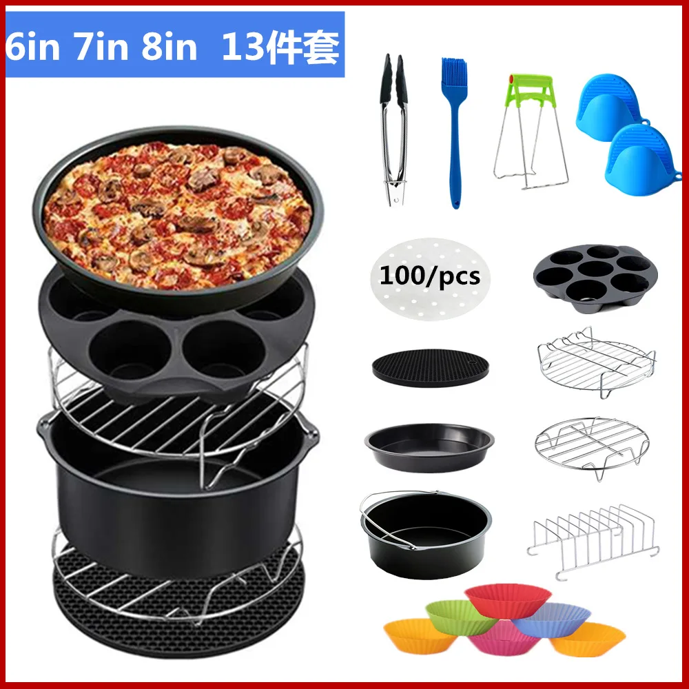 13 pcs Air Fryer Accessory Set Basket Grill Home Restaurant Use Suitable for 3.2qt-5.8qt-Up 6inair
13 pcs Air Fryer Accessory Set Basket Grill Home Restaurant Use Suitable for 3.2qt-5.8qt-Up 6inair