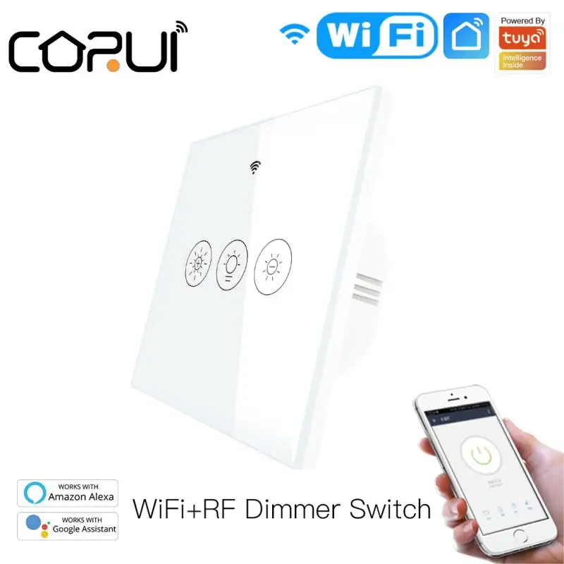 CORUI Tuya Wifi Smart Wall Touch Sensor Switch LED Light Dimmer Switch Smart Life APP Remote Control Support Alexa Google Home 
CORUI Tuya Wifi Smart Wall Touch Sensor Switch LED Light Dimmer Switch Smart Life APP Remote Control Support Alexa Google Home