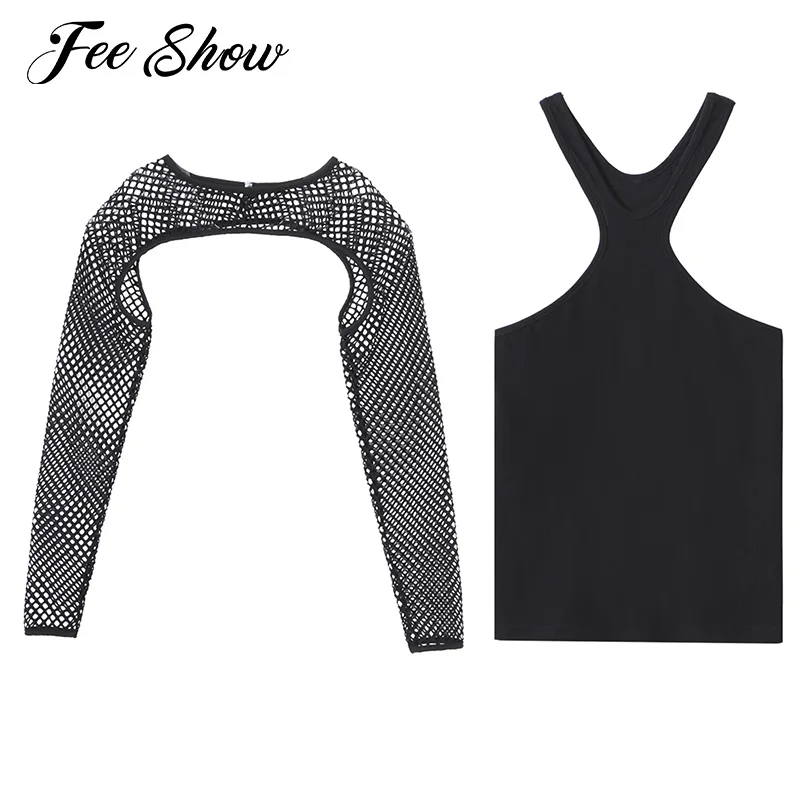 Black Men Halter Neck Sleeveless Stretchy Vest Tank Top with Long Sleeve Hallow Out Net Fabric Sport Top for Gym Fitness Workout
Black Men Halter Neck Sleeveless Stretchy Vest Tank Top with Long Sleeve Hallow Out Net Fabric Sport Top for Gym Fitness Workout