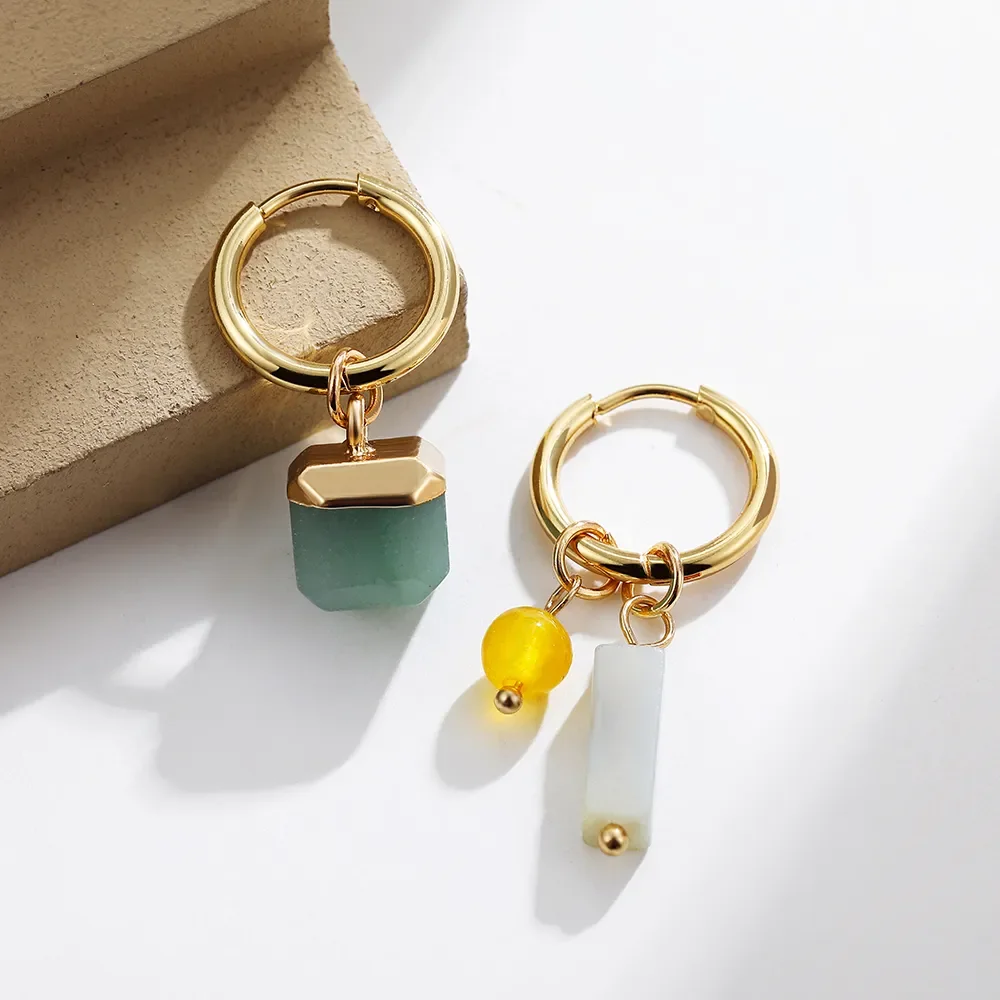 Fashion Retro Stainless Steel Round Earrings for Women Asymmetric Natural Stone Pendant Waterproof Personalized Jewelry Gifts
Fashion Retro Stainless Steel Round Earrings for Women Asymmetric Natural Stone Pendant Waterproof Personalized Jewelry Gifts