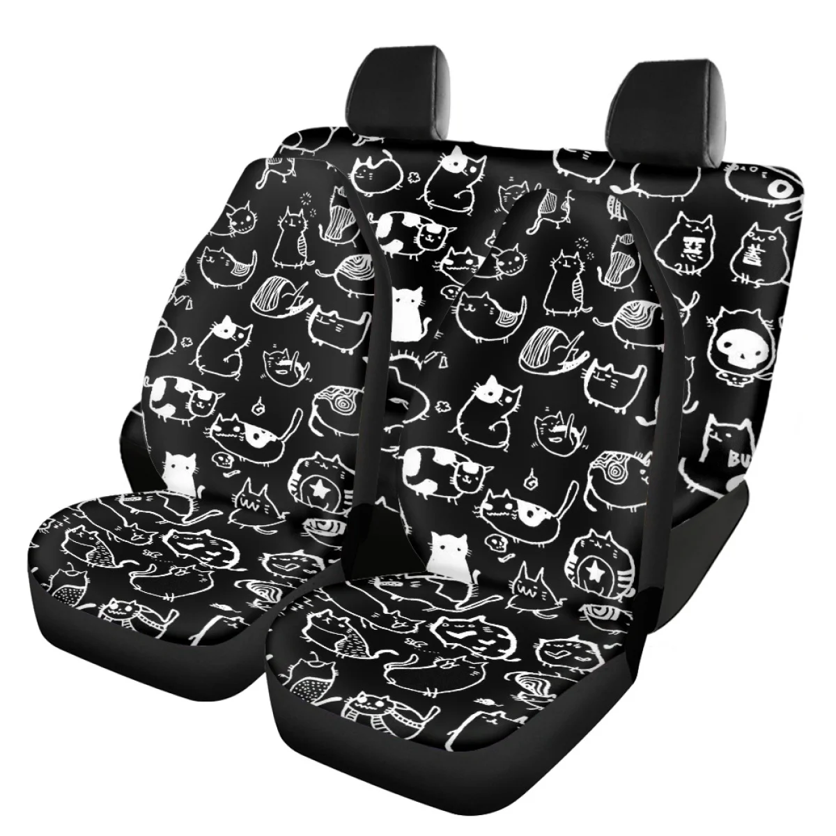 Car Seat Covers 3D Lovely Cartoon Cats Print Set of 4 Non-skid Auto Front and Back Vehicle Seat Cushion Design Easy to Install
Car Seat Covers 3D Lovely Cartoon Cats Print Set of 4 Non-skid Auto Front and Back Vehicle Seat Cushion Design Easy to Install