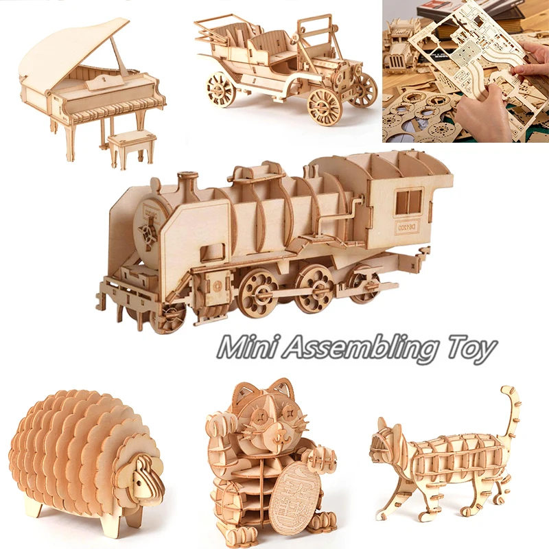 

Лазерная резка «сделай сам», Парусный корабль, поезд, самолет, игрушки, 3D деревянная головоломка, Сборная модель, наборы, настольное украшение для детей