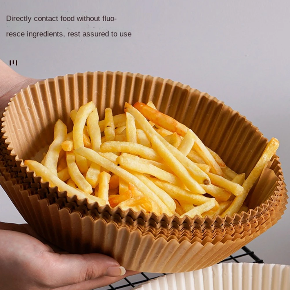 

50pcs 16/20cm Air Fryer Parchment Paper Liner Non-Stick Disposable Paper Tray Basket Oven Baking Microwave Roasting Tools