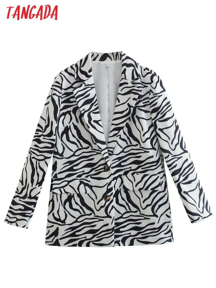 Tangada Women Zebra Blazer Coat Vintage Notched Collar Pocket 2022 Fashion Female Casual Chic Tops 1F84
Tangada Women Zebra Blazer Coat Vintage Notched Collar Pocket 2022 Fashion Female Casual Chic Tops 1F84