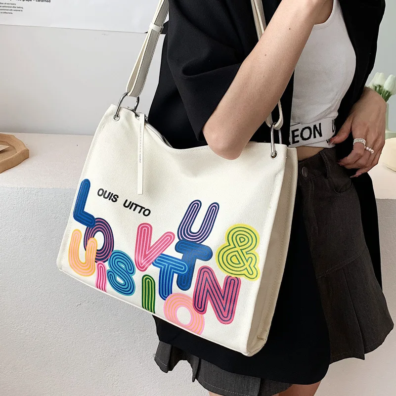 Women Canvas Shoulder Bags Fashion Large Capacity Tote Handbags 2022 Designer Canvas Bag Female Crossbody Bags School Bags
Women Canvas Shoulder Bags Fashion Large Capacity Tote Handbags 2022 Designer Canvas Bag Female Crossbody Bags School Bags
