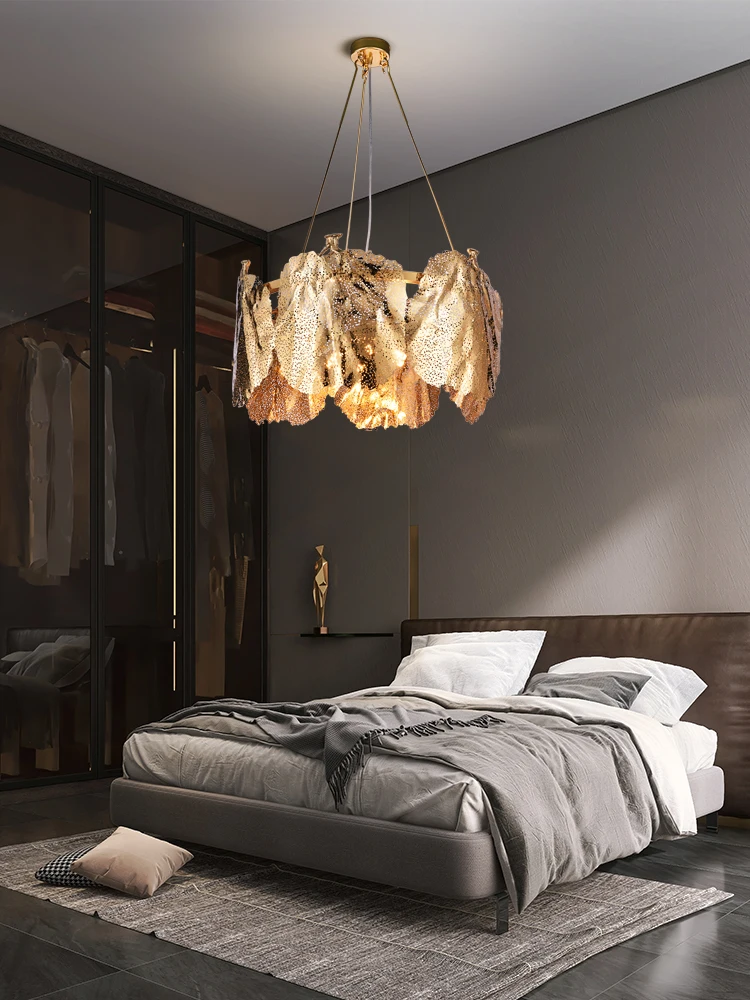 All-Copper Living Room Chandelier Hollow Leaves New Light Luxury High-End Villa Commercial Art Designer Bedroom Dining-Room Lamp 
All-Copper Living Room Chandelier Hollow Leaves New Light Luxury High-End Villa Commercial Art Designer Bedroom Dining-Room Lamp