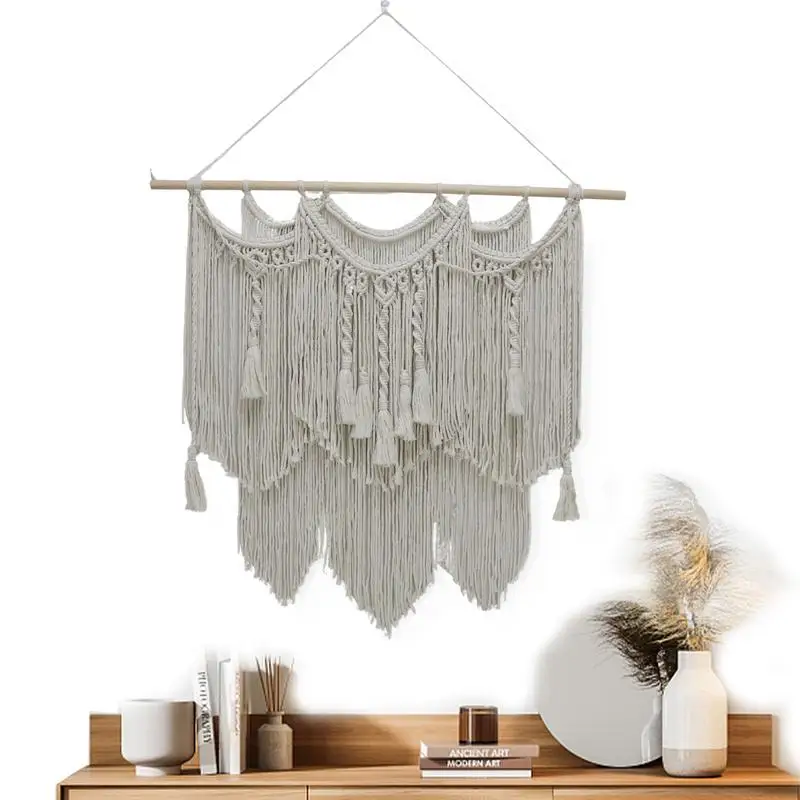 Macrame Wall Decor Bohemian Room Decor With Tassels Boho Wall Decor Boho White Hung Woven Rope For Bedroom Bookshelf
Macrame Wall Decor Bohemian Room Decor With Tassels Boho Wall Decor Boho White Hung Woven Rope For Bedroom Bookshelf