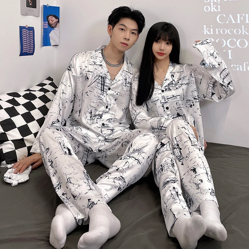 QUHENG 2022 Autumn Silk Pajamas Women's Pajamas Set Winter Homewear Lounge Long Sleeve Clothes Men's Warm Sleepwear Femme
QUHENG 2022 Autumn Silk Pajamas Women's Pajamas Set Winter Homewear Lounge Long Sleeve Clothes Men's Warm Sleepwear Femme