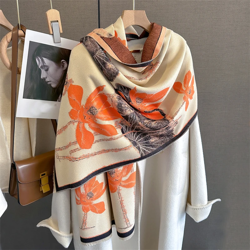 Winter Shawl Cashmere Scarf for Women Thick Scarves Wrap 2023 Fashion Warm Flower Print Pashmina Femal Poncho Echarpe Bandana
Winter Shawl Cashmere Scarf for Women Thick Scarves Wrap 2023 Fashion Warm Flower Print Pashmina Femal Poncho Echarpe Bandana