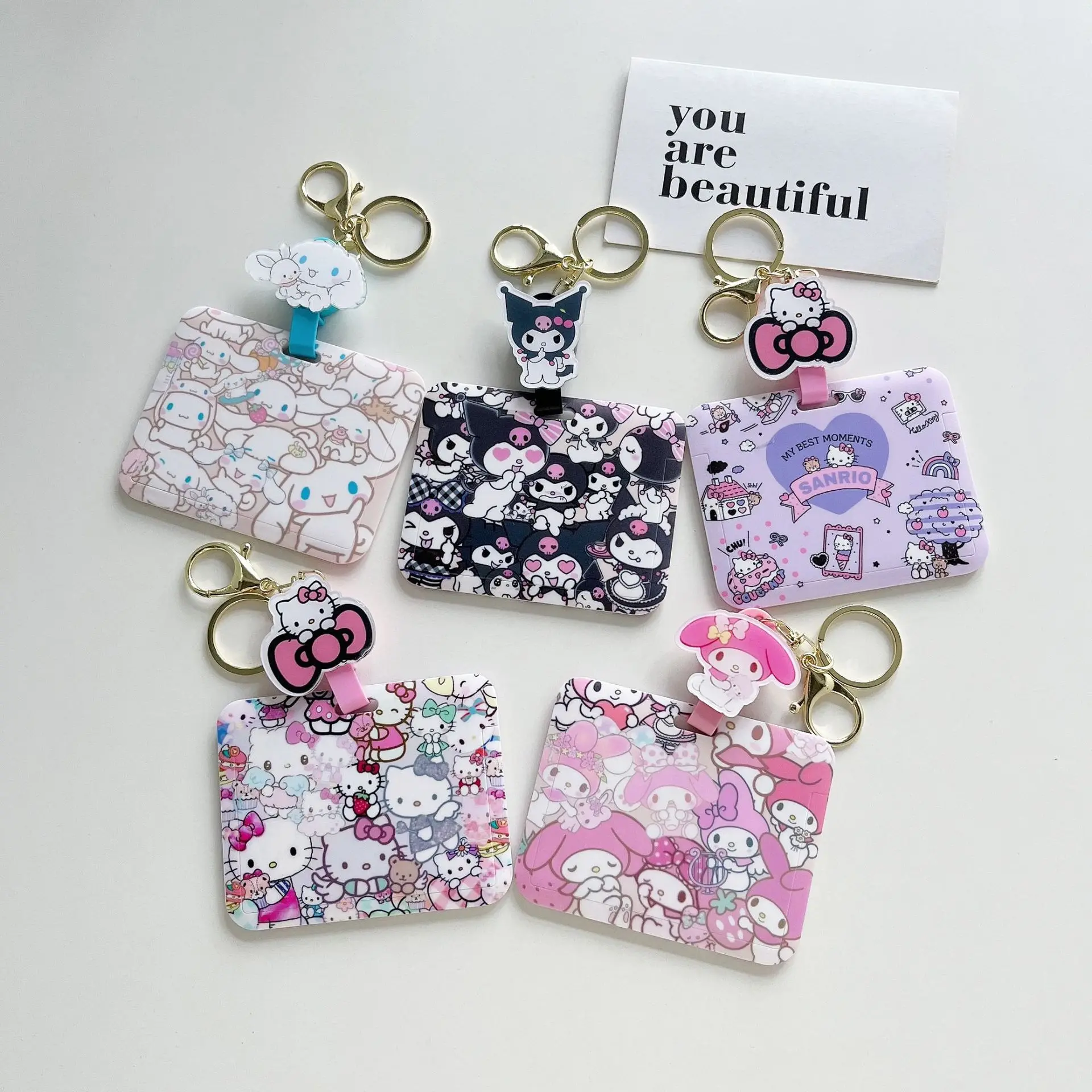 Bandai Holle Kitty Kuromi Retractable Keychain Easy Pull Student Meal Work Metro Id Card Lanyard Rope Holder Lariat Keyring
Bandai Holle Kitty Kuromi Retractable Keychain Easy Pull Student Meal Work Metro Id Card Lanyard Rope Holder Lariat Keyring
