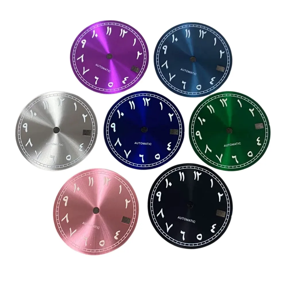 28.5mm Arabic Numerals Green Luminous Watch Dial Fits for NH35/NH36/4R/7S Movement Watch Accessories
28.5mm Arabic Numerals Green Luminous Watch Dial Fits for NH35/NH36/4R/7S Movement Watch Accessories