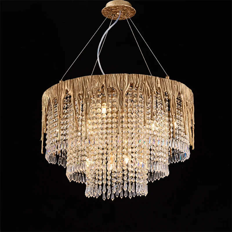 Vintage Copper Crystal Chandelier Round Retro Hanging Lamp for Living Room Bedroom Home Decor Dining Table Lighting Fixture
Vintage Copper Crystal Chandelier Round Retro Hanging Lamp for Living Room Bedroom Home Decor Dining Table Lighting Fixture