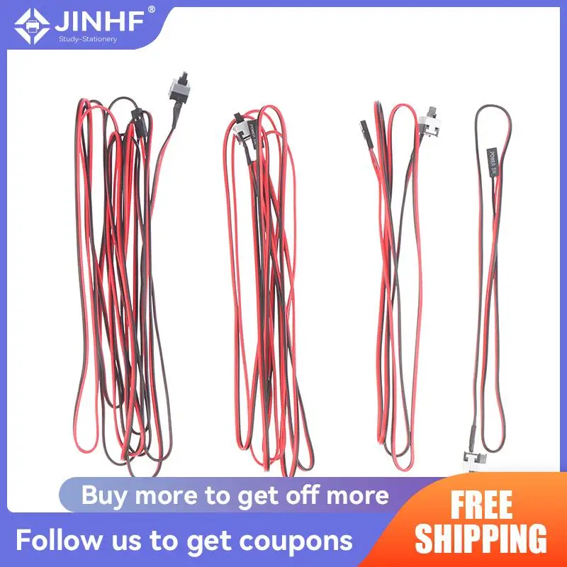 

50/100/200/300cm Power Button Switch Cable For PC Switches Reset Push Button Chassis Restart Cable Power Cable Connection Cable