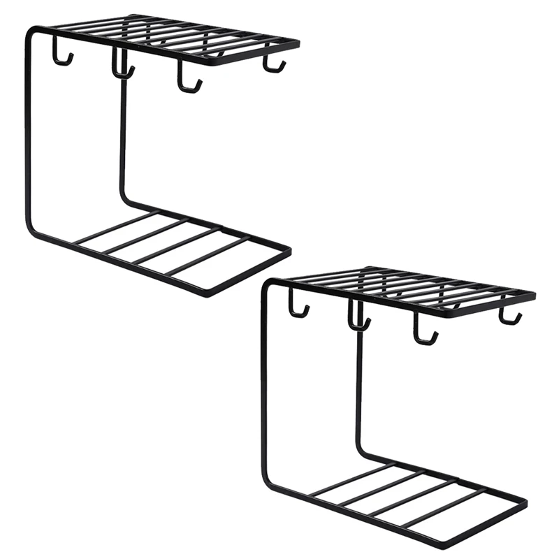 2 Packs Metal Coffee Mug Holder Organizer Stand For Kitchen Counter,Cabinet,Table,6 Hooks,Display And Drying Shelf,Black
2 Packs Metal Coffee Mug Holder Organizer Stand For Kitchen Counter,Cabinet,Table,6 Hooks,Display And Drying Shelf,Black