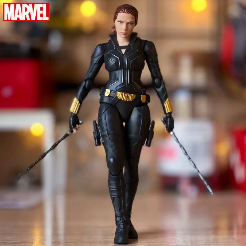 

Bandai Original Shf Marvel Black Widow Movie Multiple Accessories Equipo Action Figure Collection Decoration Model Gift Kid Toy