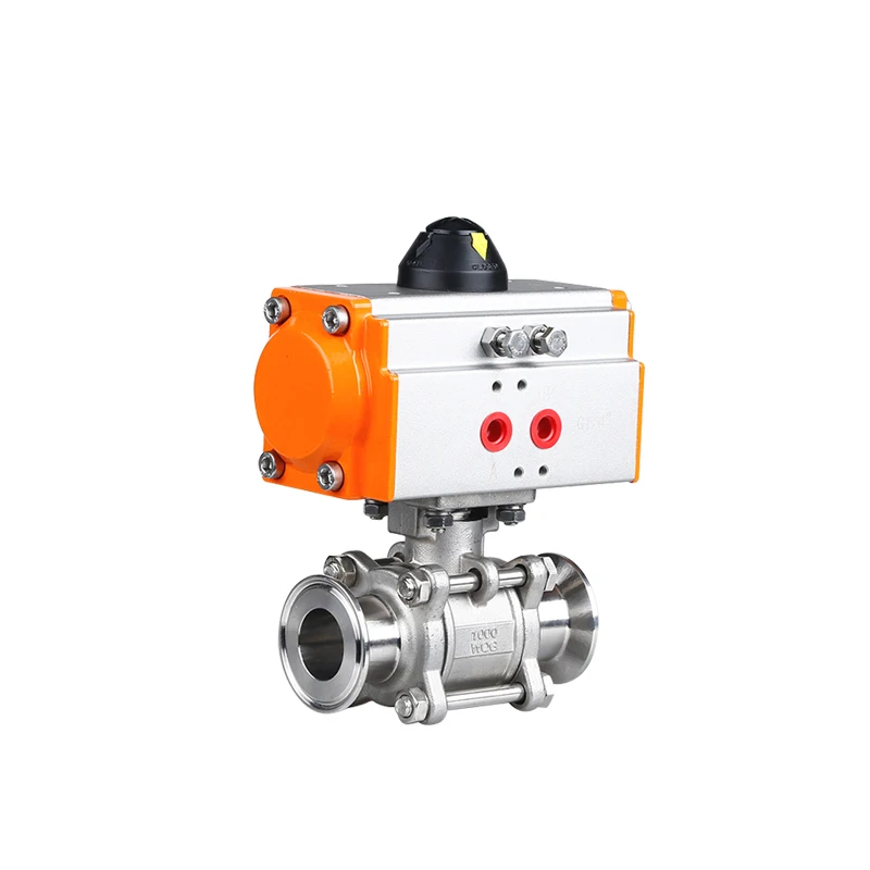 1/2" SS304 Three Piece Stainless Steel High Platform Tri Clamp Ferrule Type Ball Valve With Double Acting Cylinder
1/2" SS304 Three Piece Stainless Steel High Platform Tri Clamp Ferrule Type Ball Valve With Double Acting Cylinder
