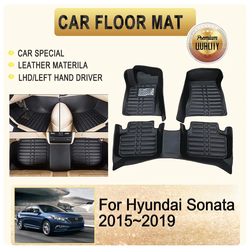 Автомобильные коврики для Hyundai Sonata LF 2015 2016 2017 2018 2019 кожаная накладка покрытие ног
