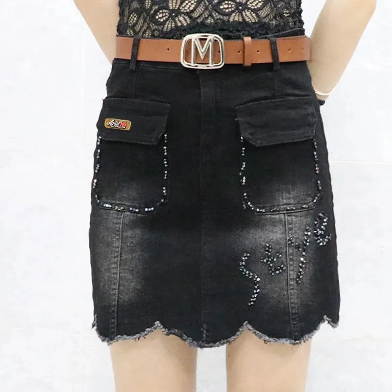 Black Elastic Denim Short Skirt Women 2023 Summer New Korean High Waist Slim Hip wrap Skirt Casual A-line Half-length Skirt Fema
Black Elastic Denim Short Skirt Women 2023 Summer New Korean High Waist Slim Hip wrap Skirt Casual A-line Half-length Skirt Fema