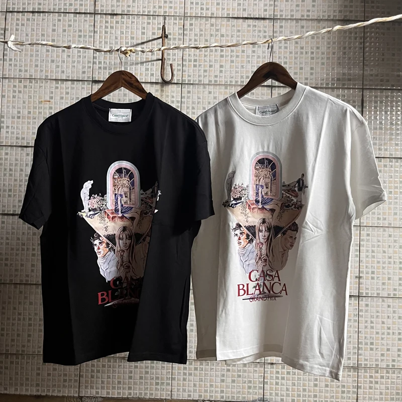 Summer CASABLANCA T-shirts City Building Men Women Couple Print Short Sleeve Top Tees Cotton Loose Casa T Shirt
Summer CASABLANCA T-shirts City Building Men Women Couple Print Short Sleeve Top Tees Cotton Loose Casa T Shirt