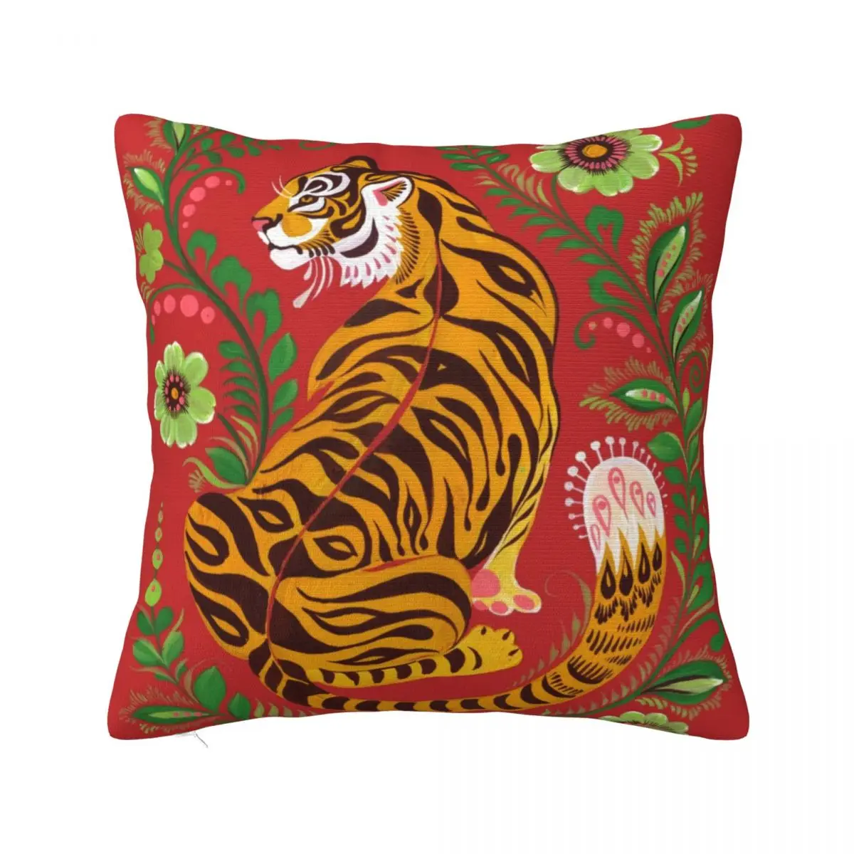 Tiger Pillow Case Tiger Folk Art Sofa Zipper Pillowcase Summer Retro Polyester Cover
Tiger Pillow Case Tiger Folk Art Sofa Zipper Pillowcase Summer Retro Polyester Cover