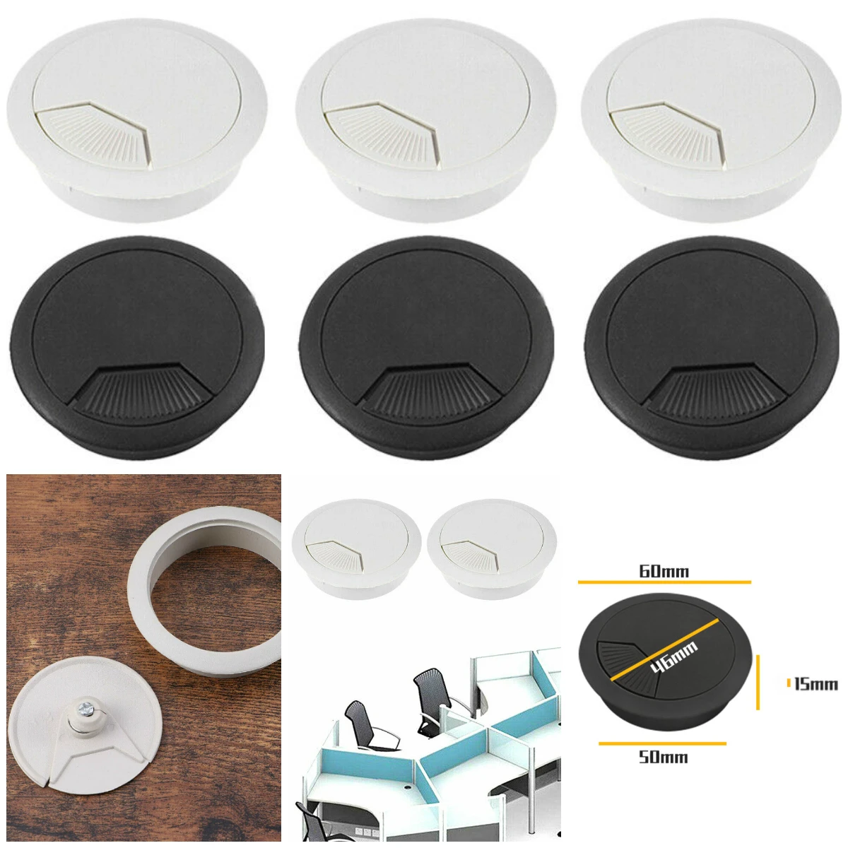20Pcs 50mm Desk Table Plastic Cable Hole Cover Computer Desk Table Grommet Cable Organizer Desk Cable Holder
20Pcs 50mm Desk Table Plastic Cable Hole Cover Computer Desk Table Grommet Cable Organizer Desk Cable Holder