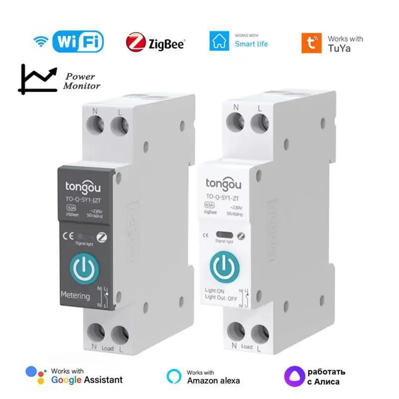 Выключатель Tuya ZigBee с Wi-Fi, умный выключатель с таймером, 1P, 63 А, DIN-рейка, для Alexa, Google Home, Alice
Выключатель Tuya ZigBee с Wi-Fi, умный выключатель с таймером, 1P, 63 А, DIN-рейка, для Alexa, Google Home, Alice