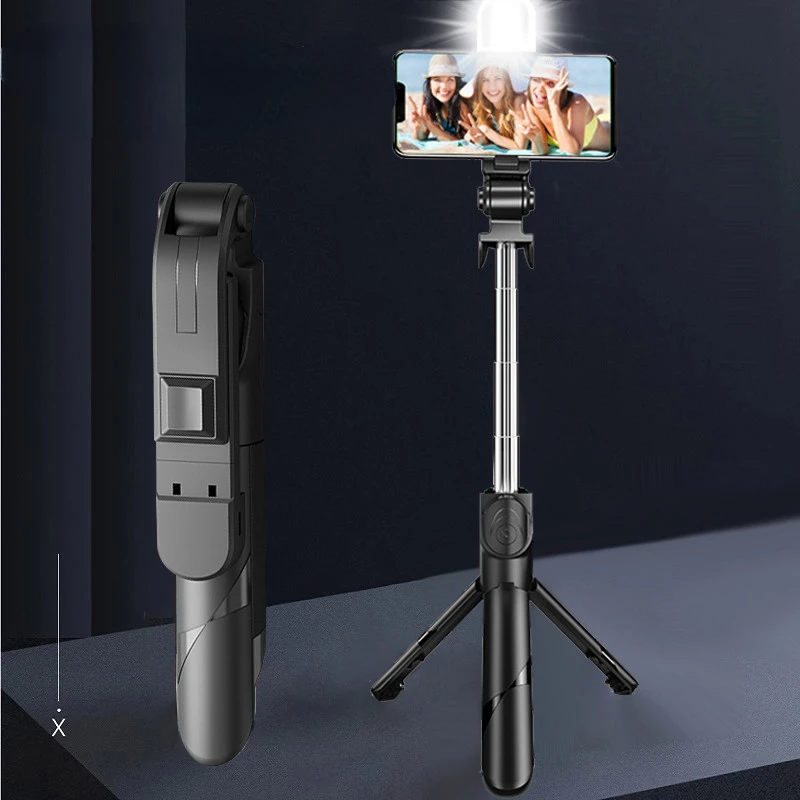 NEW Bluetooth Wireless Selfie Stick Mini Tripod Extendable Monopod with fill light Remote shutter For phone
NEW Bluetooth Wireless Selfie Stick Mini Tripod Extendable Monopod with fill light Remote shutter For phone