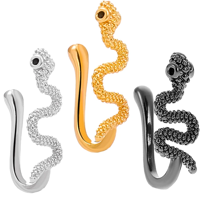 Punk Snake Fake Nose Ring Women Gold Silver Color Clip Nose Ring Also Can Be Ear Clip Cuff Ear Rings Body Jewelry Bijoux Gift
Punk Snake Fake Nose Ring Women Gold Silver Color Clip Nose Ring Also Can Be Ear Clip Cuff Ear Rings Body Jewelry Bijoux Gift