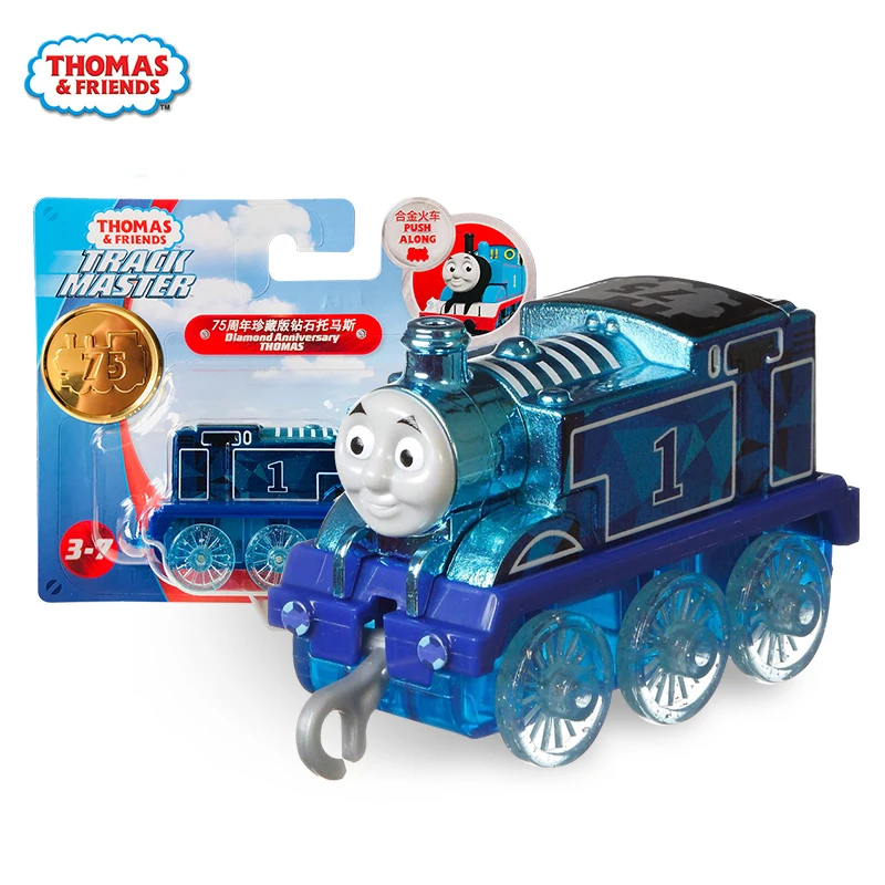 Track Master с принтом из мультфильма «Томас и его друзья» для игрушечные поезда литья под давлением модель 75th Юбилей токарно-винторезные станок металла детские игрушки для мальчиков коллектор Алмазный «паровозик Томас»