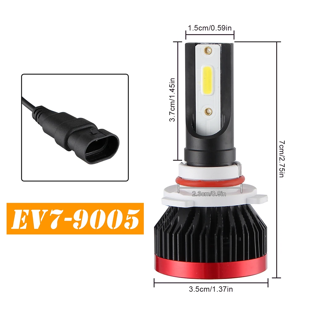 EV7 LED Headlight Bulb 60W 6000K DOB Chip 6000LM H1 H8 H9 H11 9005 HB3 9006 HB4 9-32V White Waterproof Car Headlight 2Pcs
EV7 LED Headlight Bulb 60W 6000K DOB Chip 6000LM H1 H8 H9 H11 9005 HB3 9006 HB4 9-32V White Waterproof Car Headlight 2Pcs
