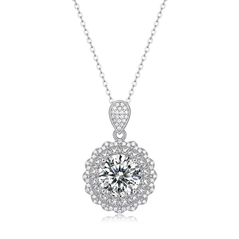 Trendy 925 Sterling Silver 5ct D Color VVS1 Moissanite Flower Necklace Women Jewelry Plated White Gold Diamond Test Pass Gift
Trendy 925 Sterling Silver 5ct D Color VVS1 Moissanite Flower Necklace Women Jewelry Plated White Gold Diamond Test Pass Gift
