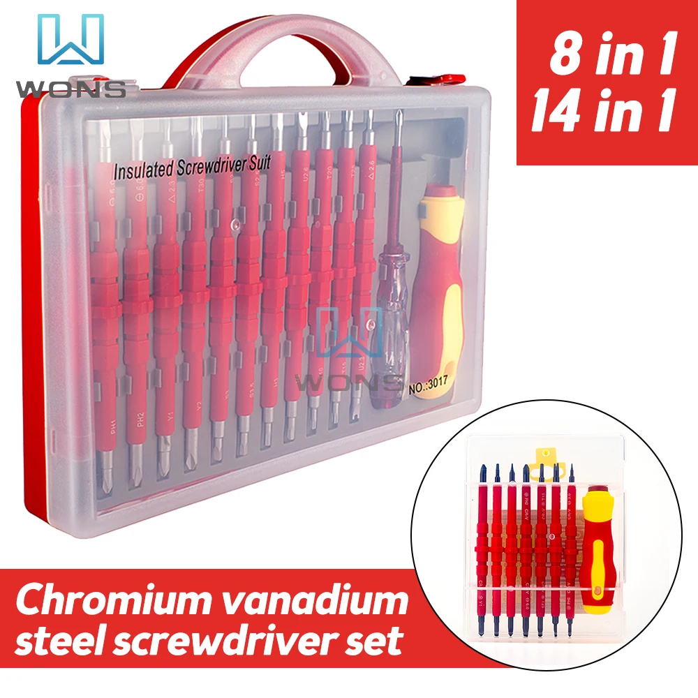 14 In 1 Multi-purpose Insulation Maintenance Tool Combination Chrome Vanadium Steel Screwdriver Set High Quality Repair Tools
14 In 1 Multi-purpose Insulation Maintenance Tool Combination Chrome Vanadium Steel Screwdriver Set High Quality Repair Tools