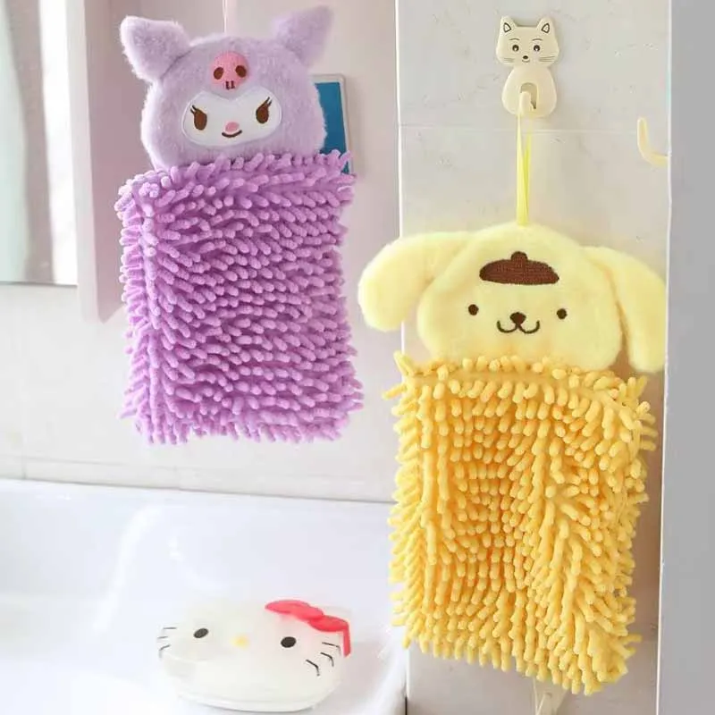 Kawaii Cartoon Pompompurin Hello Kittys Hand Towel Bathroom Kitchen Melody Kuromi Cinnamoroll Hanging Wipe Cloth Children Toy 
Kawaii Cartoon Pompompurin Hello Kittys Hand Towel Bathroom Kitchen Melody Kuromi Cinnamoroll Hanging Wipe Cloth Children Toy