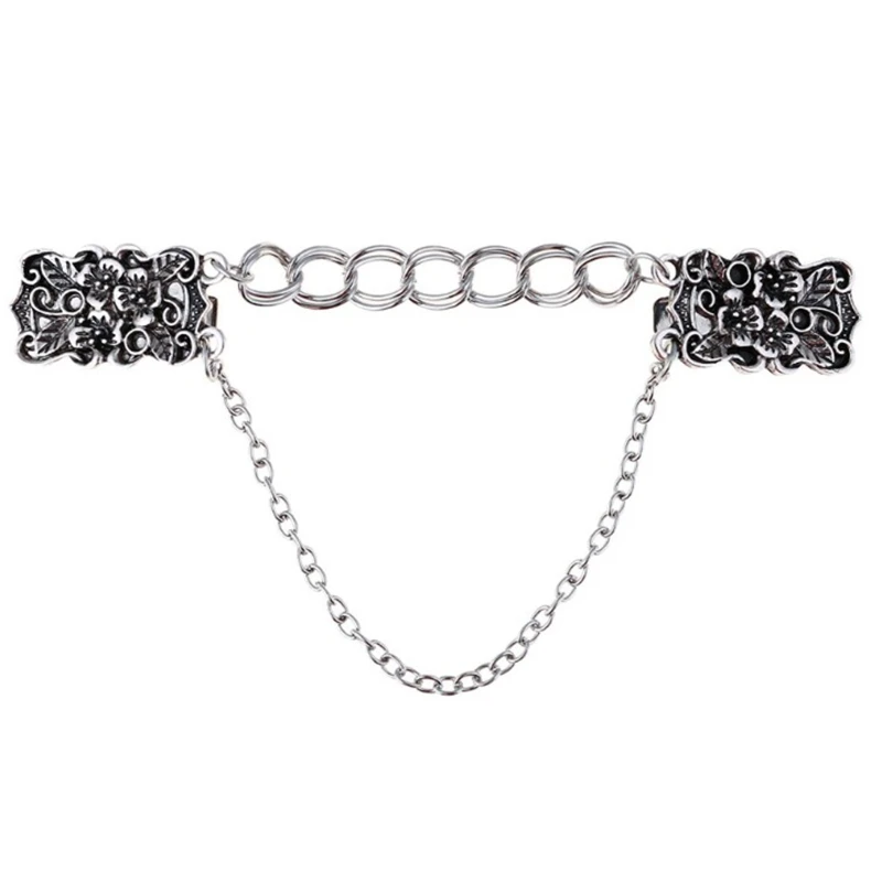 Floral Design Sweater Chain Cardigan Clips Practical Decoration Chain Scarf Clips Women Men Shirt Collar Ornaments Gift 
Floral Design Sweater Chain Cardigan Clips Practical Decoration Chain Scarf Clips Women Men Shirt Collar Ornaments Gift