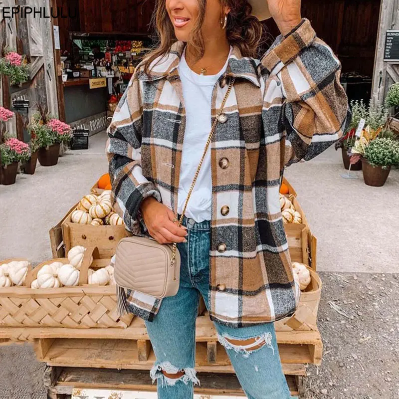 Herfst Plaid Jas Vrouwen Overshirt Lange Geruite Jas Vrouw Vrouwelijke Lange Mouwen Winter Shirt Jassen Voor Vrouwen 2021
Herfst Plaid Jas Vrouwen Overshirt Lange Geruite Jas Vrouw Vrouwelijke Lange Mouwen Winter Shirt Jassen Voor Vrouwen 2021