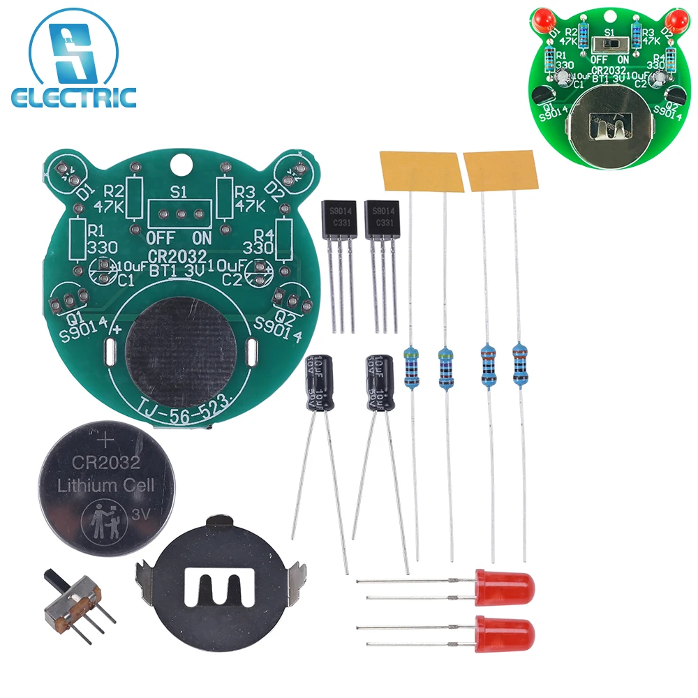 DIY Practice Kit Automatic Flashing LED Lamp Self-excited Multivibrator Circuit Electronic Soldering LED Alternating Flashing
DIY Practice Kit Automatic Flashing LED Lamp Self-excited Multivibrator Circuit Electronic Soldering LED Alternating Flashing